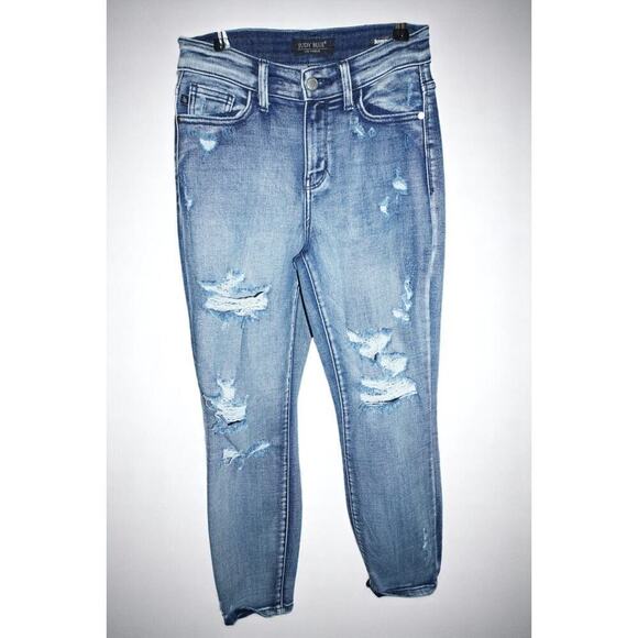 Judy Blue Boyfriend Fit Distressed Jeans Women’s Size 0/24 Medium Wash - Picture 1 of 10
